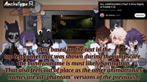 Fandoms React: FNaF | Chapter 1 Part 1/2 | Five Nights At Freddy’s, BSD, Dr2, DrV3, Genshin, IDV