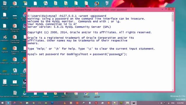 6. How To Reset Or Change The Password Of MySql User || Command Prompt and MySql Tutorial смотреть онлайн