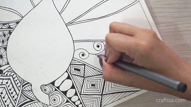 Doodle/Zentangle Art For Beginners |  Watercolor Leaf | Step By Step Tutorial