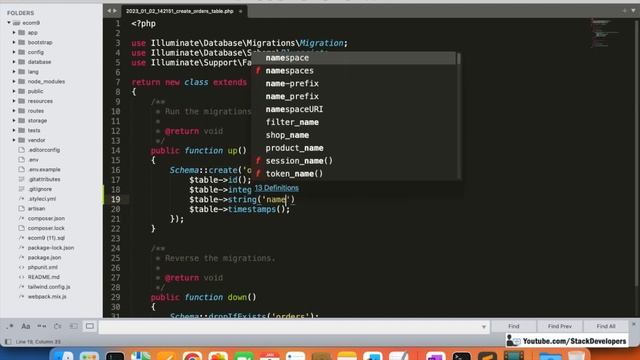 Laravel 9 Tutorial #136 | Order Placement (I) | Create Orders Tables with Migration смотреть онлайн