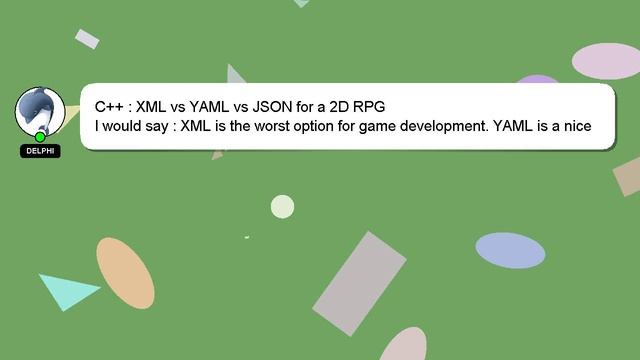 C++ : XML vs YAML vs JSON for a 2D RPG смотреть онлайн
