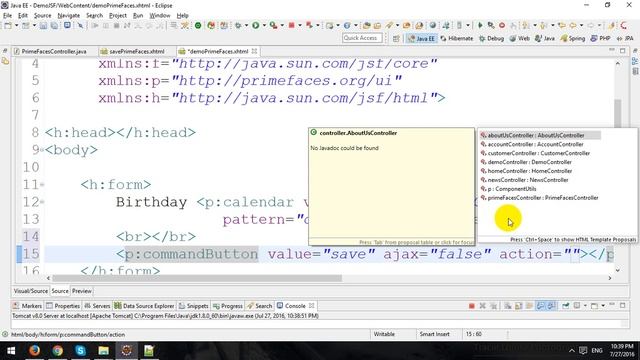 Prime Faces in JSF Framework смотреть онлайн