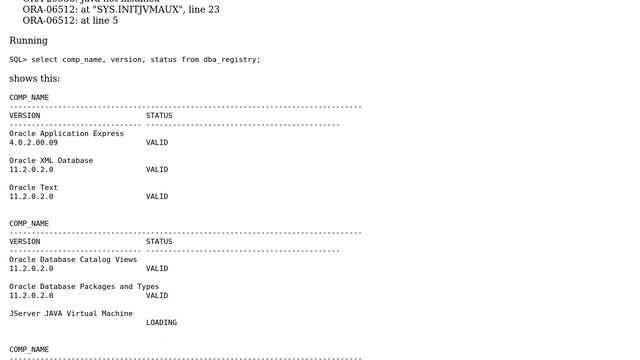 Databases: Error when installing JServer JVM in Oracle XE on Linux AMI смотреть онлайн