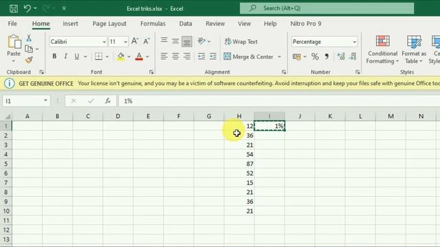 Best trick in Excel 2021 | Convert number to percentage with simple step| смотреть онлайн