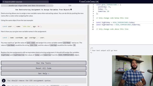 Assign Variables from Objects in JavaScript (Destructuring Assignment) смотреть онлайн