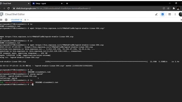 Setting up ngrok | cloud shell смотреть онлайн