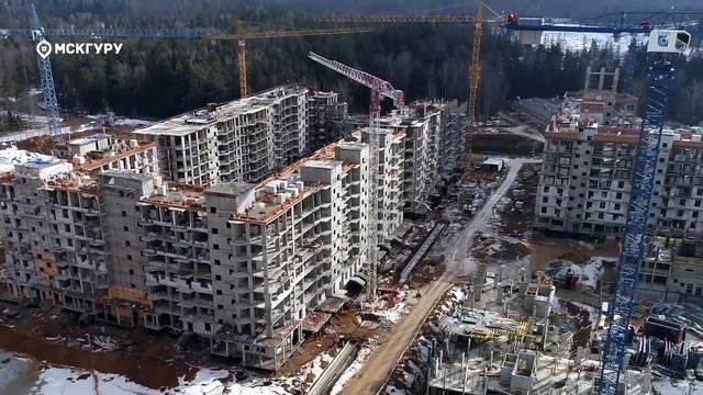 ЖК «Митино О2» — аэросъемка МСКГуру. Март 2017. смотреть онлайн