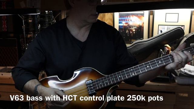 Hofner HCT 500/1 Bass. Pots changed to 250k like German Hofner. Beatle bass. смотреть онлайн