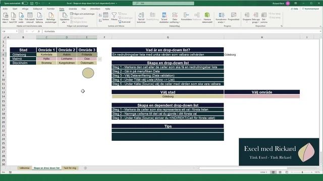 Excel - Skapa en Drop-down list (och dependent) смотреть онлайн