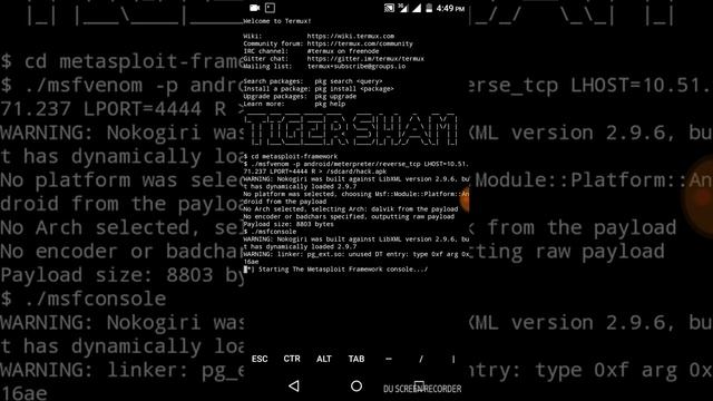 Android hacking using metasploit-framework in termux over LAN смотреть онлайн