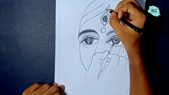 Durga Maa Face Drawing - Mahalaya Special Drawing 2020 / pencil sketch смотреть онлайн