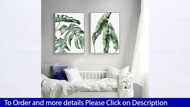 Watercolor Plant Green Leaves Canvas Painting Art Print Poster || eshopars.com смотреть онлайн