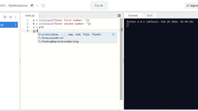Multiply two numbers using Python смотреть онлайн