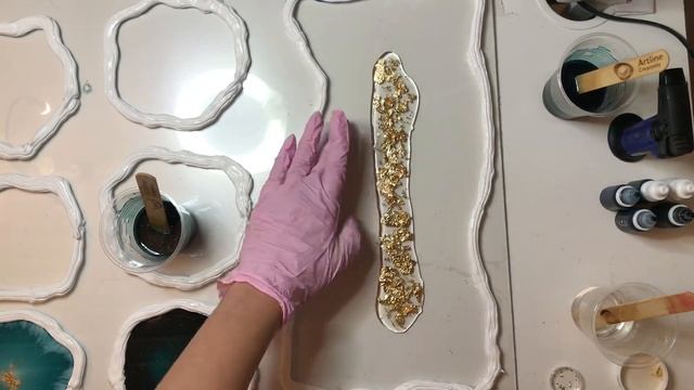Поднос и подстаканники из Эпоксидной смолы.Resin Art смотреть онлайн