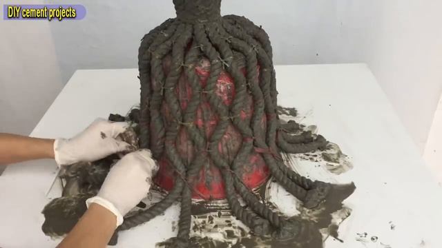 Amazing Ideas From Cement And Ropes - Simple Way To Have Beautiful And Unique Flower Pots At Home