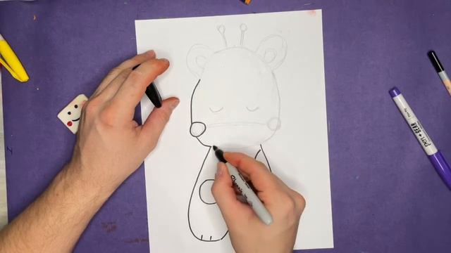 Как нарисовать Жирафа Легко / How to draw Giraffe easy/ Рисование для детей смотреть онлайн