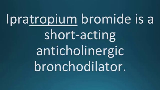 How to pronounce ipratropium bromide (Atrovent) (Memorizing Pharmacology Flashcard) смотреть онлайн