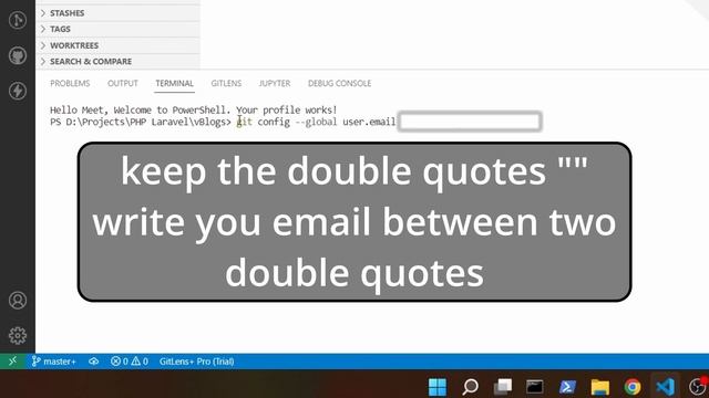 how to solve git error Make sure you configure your 'user.name' and 'user.email' in git in VS code смотреть онлайн