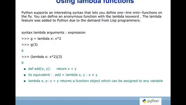 Lambda Functions in Python смотреть онлайн