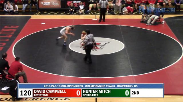 2016-02-20 120 lbs David Campbell (Boyetown) vs Hunter Mitch (Spring-Ford) смотреть онлайн