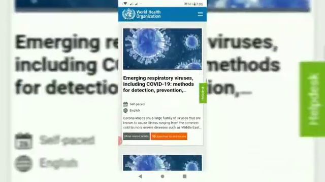 WHO(world health organization) free courses and free certificate. смотреть онлайн