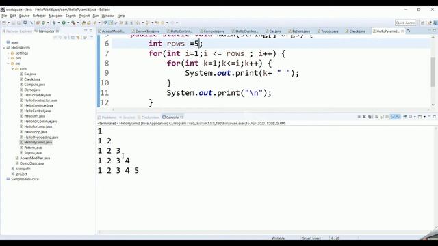 How to frame number pyramid in java ? | Java programming tutorial for beginners ! смотреть онлайн