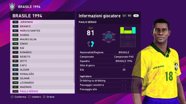 eFootball PES 2020: Brazil 1994 classic team (PS4) смотреть онлайн