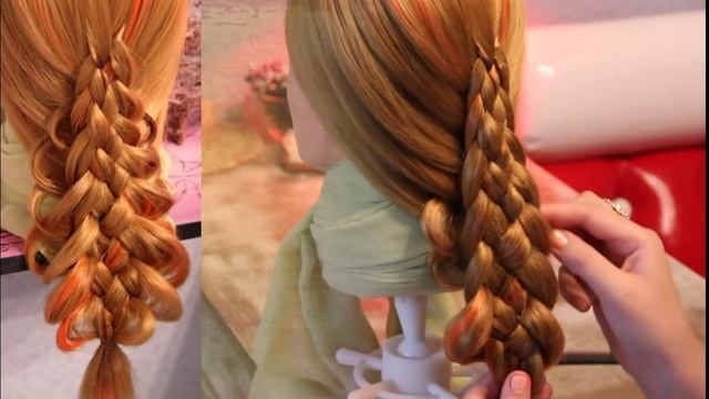 Коса из 5 прядей | Авторские причёски | Лена Роговая | Hairstyles by REM | Copyright © #hairstyles смотреть онлайн