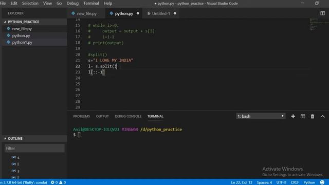 Reverse Words of given string in python (in Hindi ) смотреть онлайн