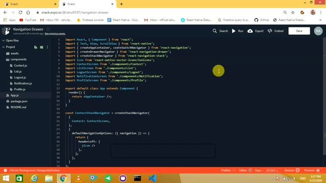 Drawer Navigation in React native | React native Tutorial смотреть онлайн