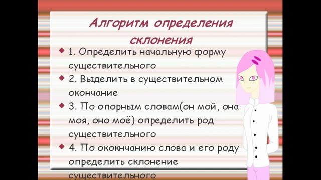 Русский язык. 4 класс. Урок 11. Три склонения имён существительных. Алгоритм определения склонения смотреть онлайн