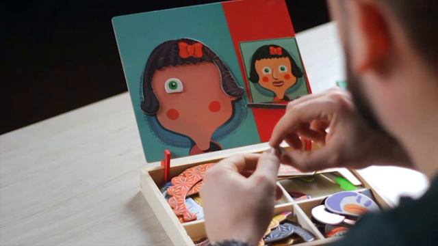 1378966 Конструктор магнитный «Весёлые рожицы»: карточки, маркер, магнитные элементы