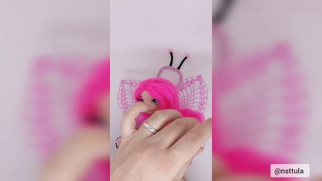Вязаная кукла бабочка Фиби. Ручная работа.Видео-обзор. Амигуруми.Phoebe is a knitted butterfly doll смотреть онлайн