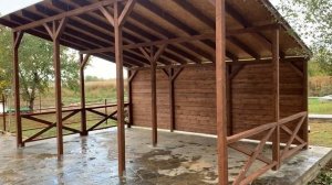 Односкатная беседка 6*4 м для большой компании