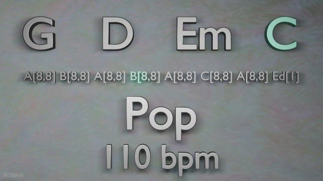 Backing Track in G major - G D Em C - Pop- 110 BPM смотреть онлайн