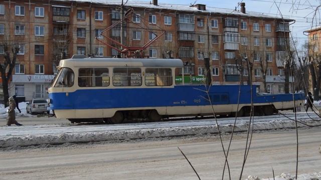 Служебный трамвай № 969 на Технической в Екатеринбурге смотреть онлайн