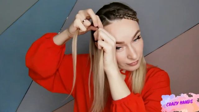 Видео. Простая прическа высокий пучок с косичками из челки смотреть онлайн