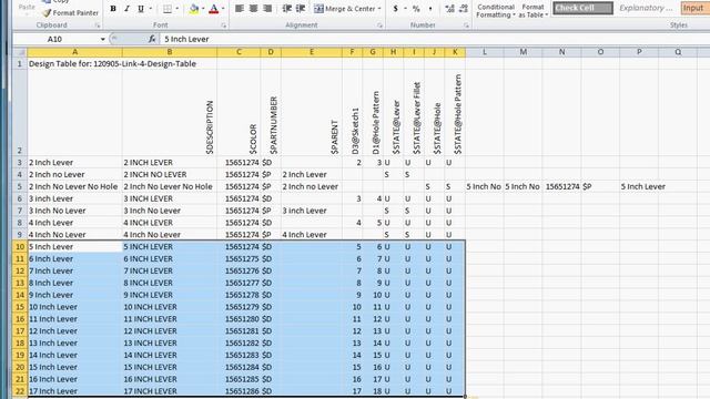 Basic - Configurations, Design Tables & Equations, Part 6, Design Table, Excel Automation смотреть онлайн