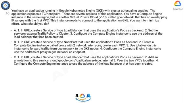 Q60. You have an application running in Google Kubernetes Engine (GKE) with cluster autoscaling смотреть онлайн
