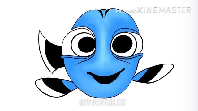 How to draw Dory the fish | Finding the dory Disney movie drawing for kids смотреть онлайн
