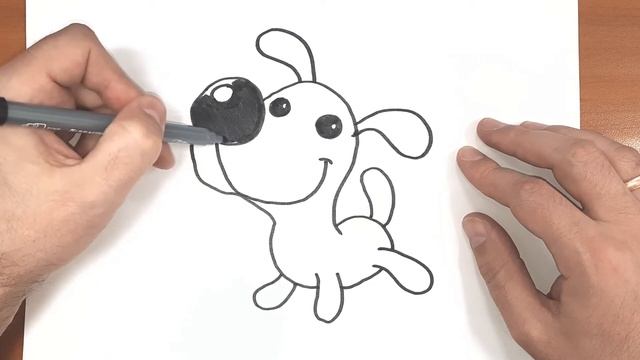 HOW TO DRAW FUNNY DOG | КАК НАРИСОВАТЬ ВЕСЕЛУЮ СОБАЧКУ смотреть онлайн