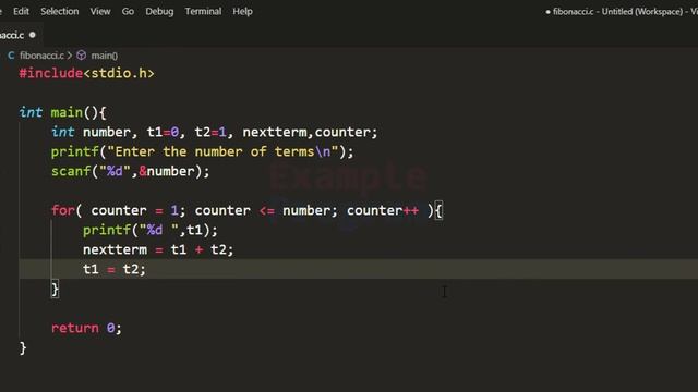 C Program to Display Fibonacci Number Series смотреть онлайн