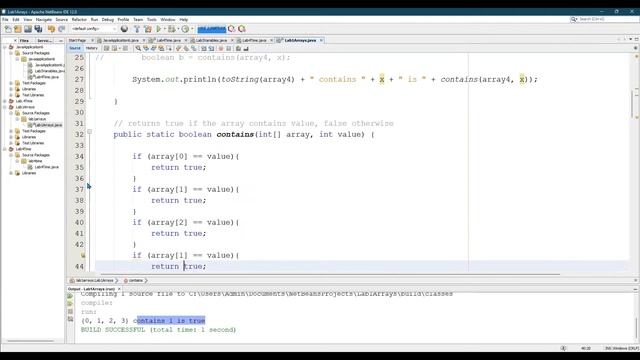 CS 161 - Java Array Lab: Contains Method смотреть онлайн