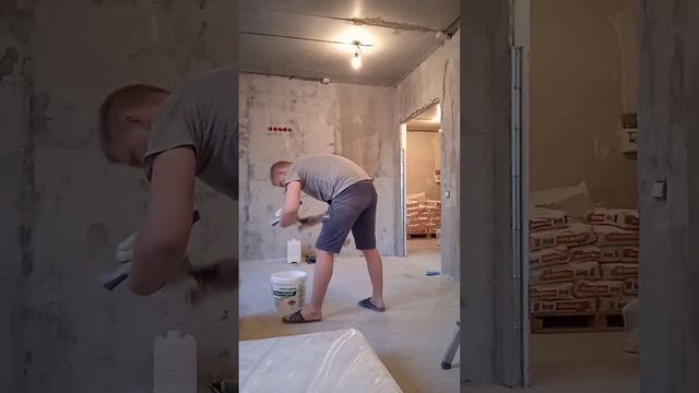 2 этап. Шпатлёвка стен
