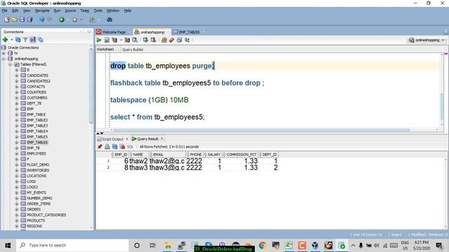 33 OracleDeleteAndDrop သင်ခန်းစာ смотреть онлайн