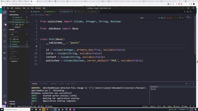 Sqlalchemy created_at column: Part #46 python API Course смотреть онлайн