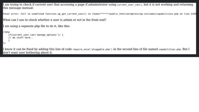 Wordpress: Wordpress Frontend Check If Current User Is Administrator смотреть онлайн