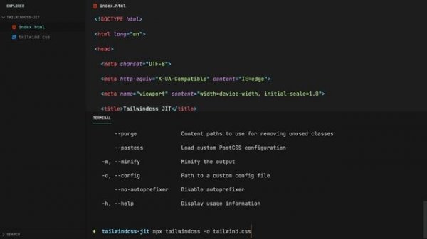 Tailwind CSS JIT #1 - Установка с помощью Tailwind CLI