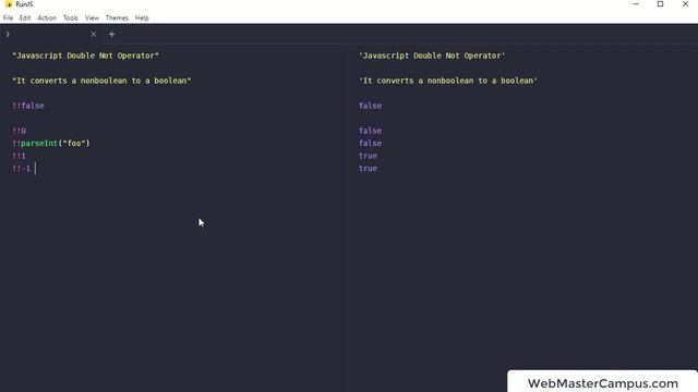 JavaScript Double Not Operator !! смотреть онлайн