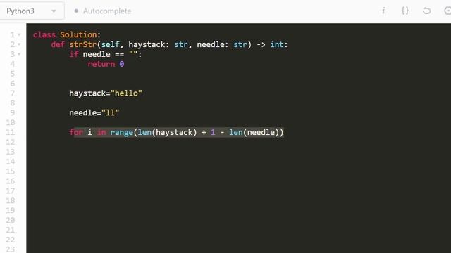 Find the Index of the First Occurrence in a String - Leetcode 28 - Python смотреть онлайн
